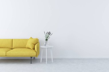 Yaşayan ve modern sahnenin içinde metin için boş alan var.