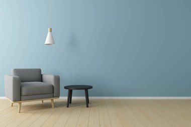 Interior of living, modern mock up scene with empty space for text clipart