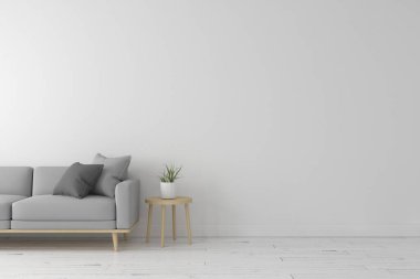 Yaşayan ve modern sahnenin içinde metin için boş alan var.