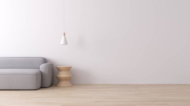 Yaşayan ve modern sahnenin içinde metin için boş alan var.