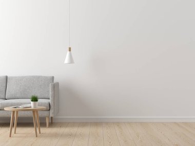 Yaşayan ve modern sahnenin içinde metin için boş alan var.