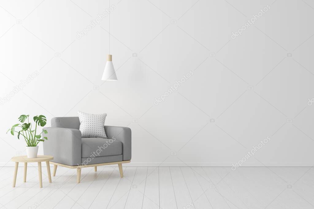 Interior of living, modern mock up scene with empty space for text