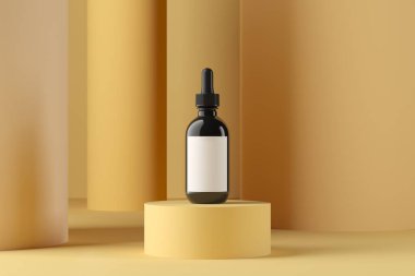 Soyut arkaplan, ürün gösterimi için podyum geometri şekilli sahneyi taklit et. 3B görüntüleme