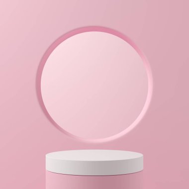 Soyut arkaplan, ürün gösterimi için podyum geometri şekilli sahneyi taklit et. 3B görüntüleme