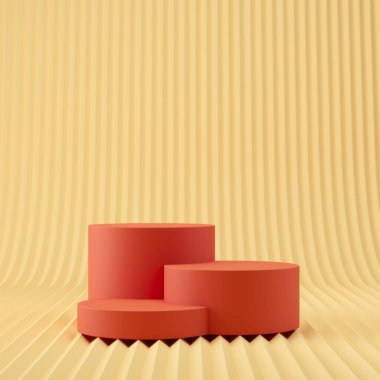 Soyut arkaplan, ürün gösterimi için podyum geometri şekilli sahneyi taklit et. 3B görüntüleme