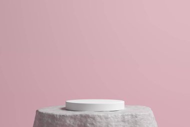 Soyut arkaplan, ürün gösterimi için podyum geometri şekilli sahneyi taklit et. 3B görüntüleme