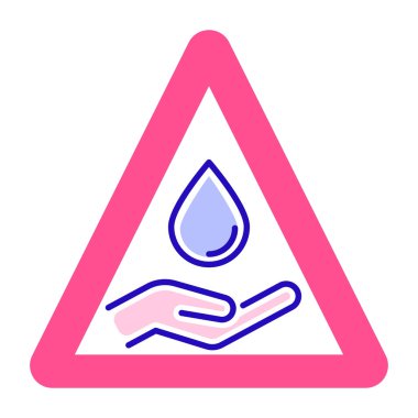 Su kıtlığı renk çizgisi simgesi. Ekolojik felaket. İzole vektör elementi. Web sayfası, mobil uygulama, tanıtım için resim çizelgesi.