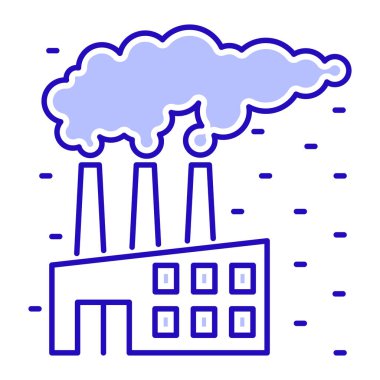 Hava kirliliği renk çizgisi simgesi. Eko sorunları. İzole vektör elementi. Web sayfası için resim taslağı, mobil uygulama, tanıtım. Vektör çizimi. Vektör illüstrasyonu