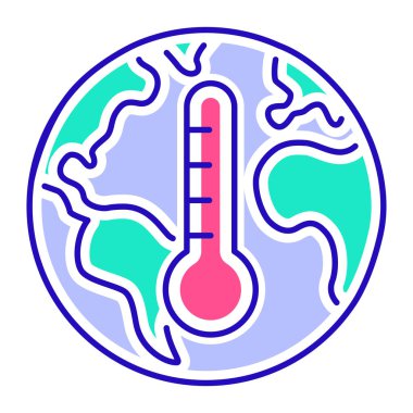 İklim değişikliği renk çizgisi simgesi. Eko sorunları. İzole vektör elementi. Web sayfası için resim taslağı, mobil uygulama, tanıtım. Vektör illüstrasyonu.