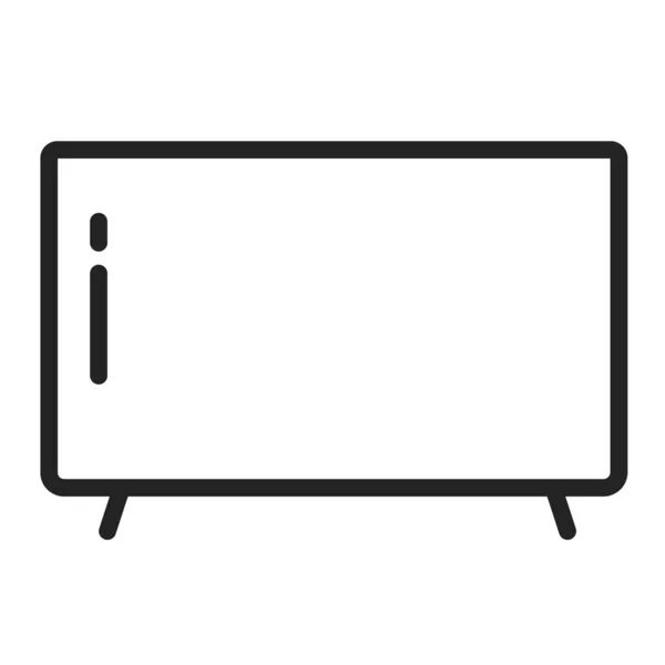 Tv-skärm svart linje ikon. Elektronisk anordning. Logga in för webbsida, mobilapp, banner. — Stock vektor