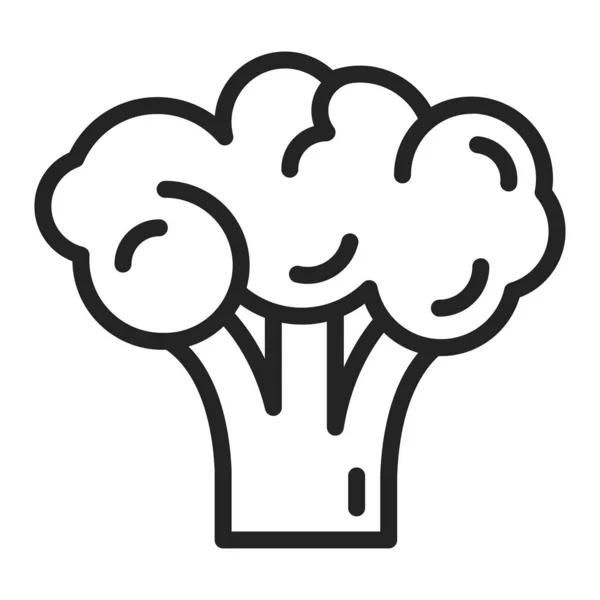Icono de línea negra de brócoli. Comida sana y orgánica. Nutrición adecuada. Vegetales naturales. Elemento vectorial aislado. Esquema pictograma para la página web, aplicación móvil, promo . — Archivo Imágenes Vectoriales