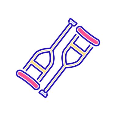 Eksen değneği renk çizgisi simgesi. İzole vektör elementi. Web sayfası, mobil uygulama, tanıtım için resim çizelgesi.