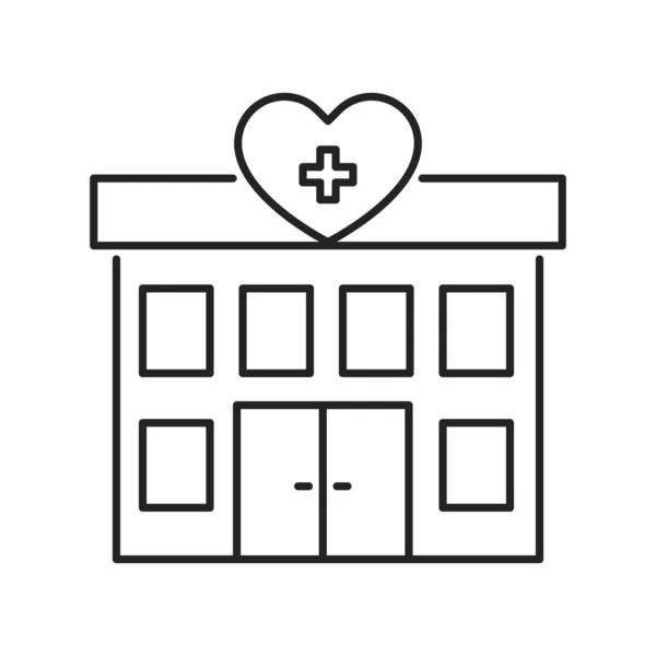 Icône de ligne noire volontaire de l'hôpital. 24 heures de soutien signe. Aide palliative.Schéma pictogramme pour page web, application mobile, promo. — Image vectorielle