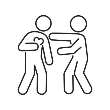 Kalp krizi siyah çizgi ikonu. Sağlık problemi. İzole vektör elementi. Web sayfası, mobil uygulama, tanıtım için resim çizelgesi.