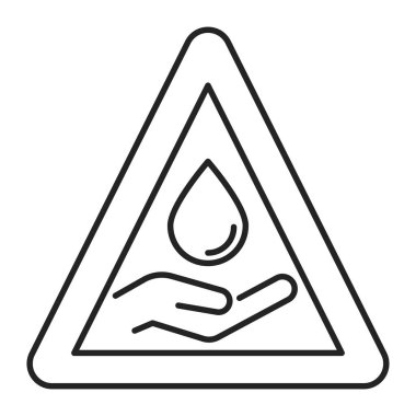 Su kıtlığı siyah çizgi ikonu. Ekolojik felaket. İzole vektör elementi. Web sayfası, mobil uygulama, tanıtım için resim çizelgesi.