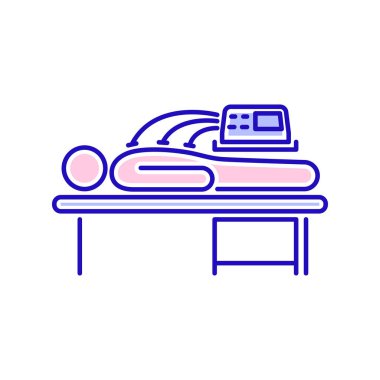 Elektroterapi çizgisi renk simgesi. Fizyoterapi, akupunktur, rehabilitasyon. İzole vektör elementi. Web sayfası, mobil uygulama, tanıtım için resim çizelgesi. 