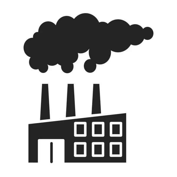 Inquinamento atmosferico icona di glifo nero. Problemi ecologici. Elemento vettore isolato. Pittogramma di contorno per pagina web, app mobile, promo. Illustrazione vettoriale — Vettoriale Stock