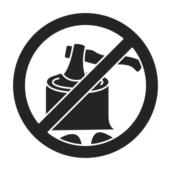 Stop deforestation black glyph icon. Nature protection. Eco problems. Isolated vector element. Outline pictogram for web page, mobile app, promo — Stock Vector