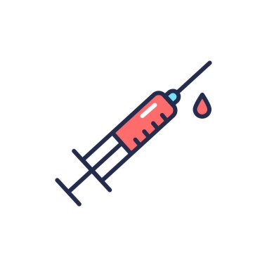 Genel kan analizi renk çizgisi simgesi. Tıbbi ve bilimsel kavram. Laboratuvar teşhisi. İnternet için piktogram, mobil uygulama, tanıtım. UI UX tasarım ögesi