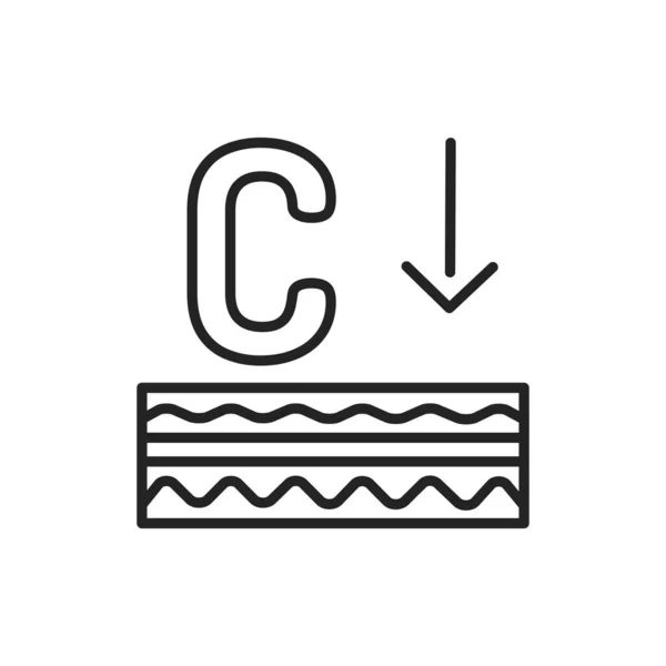 效果胶原蛋白黑线图标.皮肤层. — 图库矢量图片