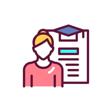 Eğitim semineri renk çizgisi simgesi. Vektör illüstrasyonu