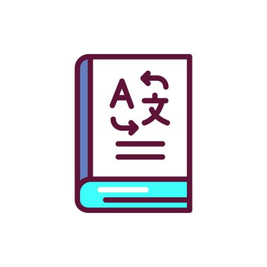 Sözcük dağarcığı renk çizgisi simgesi. Vektör çizimi. Çizgi resim grafiği