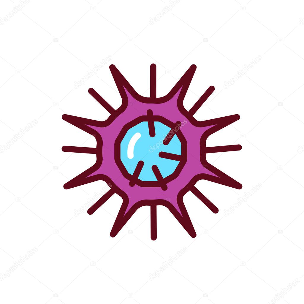 Virus herpes color line icon. Vector illustration