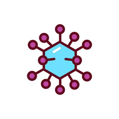 Adenovirüs renk çizgisi simgesi. Vektör çizimi. Çizgi resim grafiği