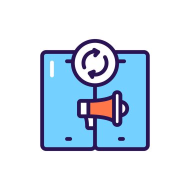 Takas reklam hattı siyah ikonu. SMM tanıtımı. 