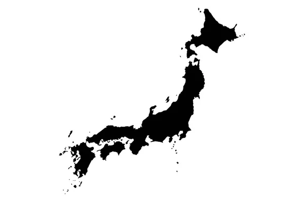 Mapa Japón Con Tono Gris Sobre Fondo Blanco Ilustración Texturizado — Archivo Imágenes Vectoriales