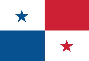 Panama Bayrağı çizimi, desenli arkaplan, Panama Sembolleri - Vektör illüstrasyonu