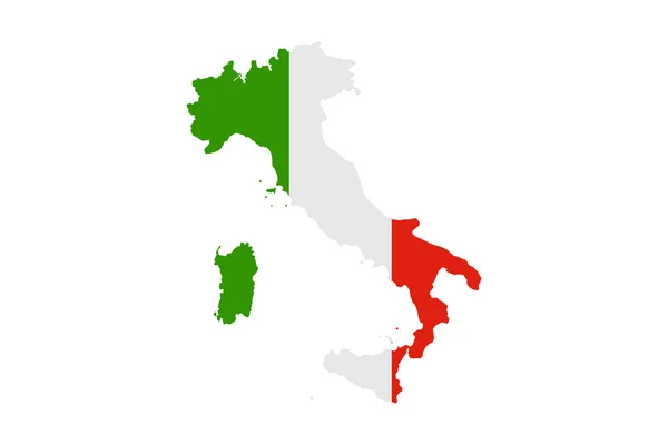 Карта Италии Иллюстрацией Флага Текстурированный Фон Символы Италии Векторная Иллюстрация — стоковый вектор