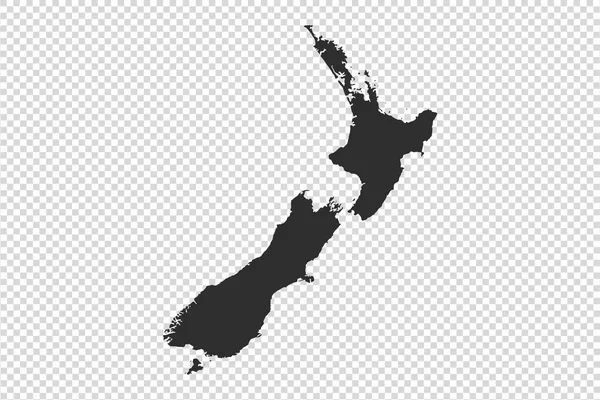 Mapa Nového Zélandu Šedým Tónem Png Nebo Průhledné Pozadí Ilustrace — Stockový vektor