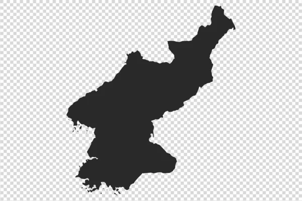 North Korea Map Gray Tone Png Transparent Background Illustration Textured — Stock Vector