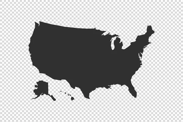 Usa Karte Mit Grauton Auf Png Oder Transparentem Hintergrund Illustration — Stockvektor