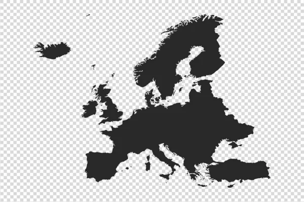 Europa Kaart Met Grijze Toon Png Transparante Achtergrond Illustratie Getextureerd — Stockvector