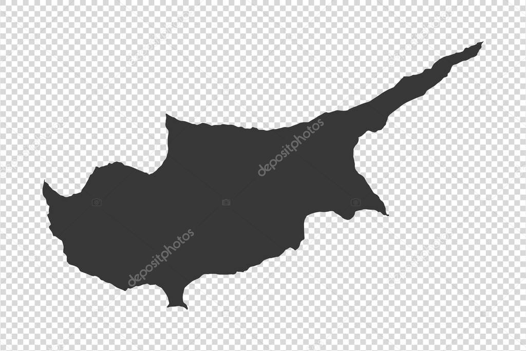 Cyprus  map with gray tone on   png or transparent  background,illustration,textured , Symbols of Cyprus,vector illustration