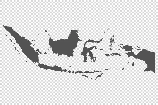 Mapa Indonesia Con Tono Gris Sobre Fondo Png Transparente Ilustración — Vector de stock