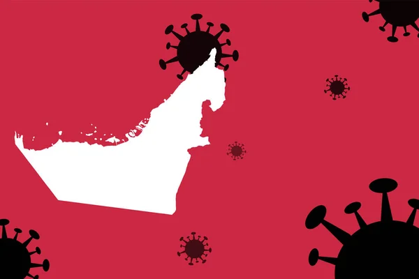 Unire Emirati Arabi Aggiornamento Del Virus Corona Con Mappa Sullo — Vettoriale Stock