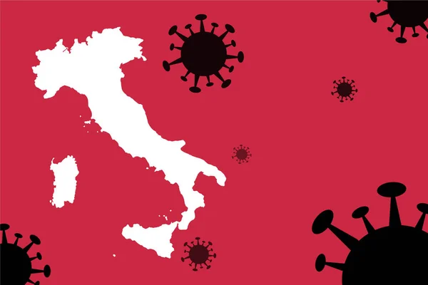 Italy Corona Virus Update Map Corona Virus Background Report New — стоковый вектор