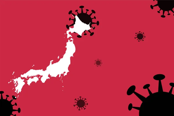 Giappone Aggiornamento Del Virus Corona Con Mappa Sullo Sfondo Del — Vettoriale Stock