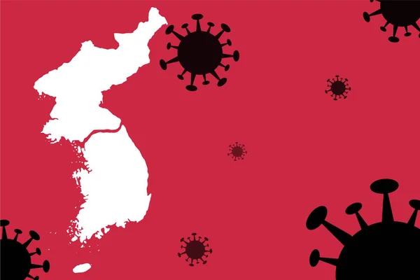 Kore Corona Virüsü Güncellemesi Corona Virüsü Geçmişi Haritası Yeni Vaka — Stok Vektör