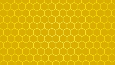 Bal peteği sarı arkaplan, altıgen dokusu, 3d beyaz kağıt arkaplan, soyut şekil, metin, nesne, vektör illüstrasyonu için alan 