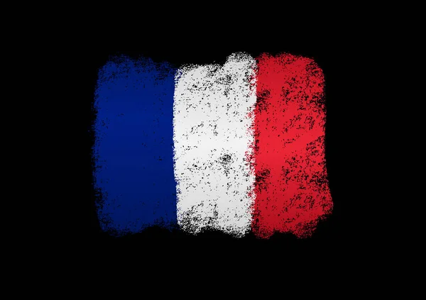 France Flag Brush Paint Textured Background Symbols France Graphic Designer — Stock Vector