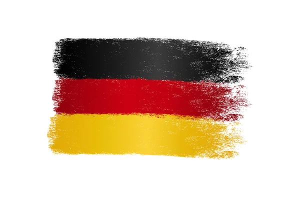Německá Vlajka Štětcem Texturou Pozadí Symboly Německa Grafický Prvek Vektor — Stockový vektor