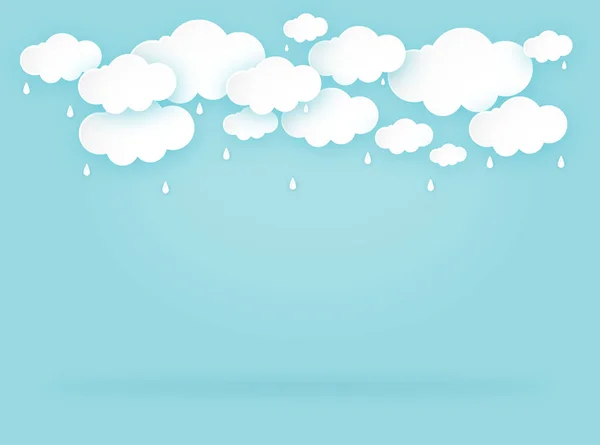 Nuvem Chuva Fundo Azul Céu Claro Com Nuvem Estação Chuvosa — Vetor de Stock