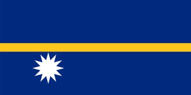 Nauru resmi bayrağı beyaz arkaplanda izole edildi. vektör illüstrasyonu.
