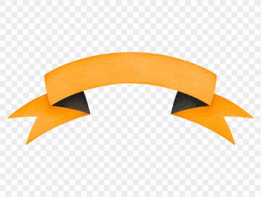 Suluboya cadılar bayramı turuncu kurdele kıvrımlı bayrak ürkütücü festival element vektörü.