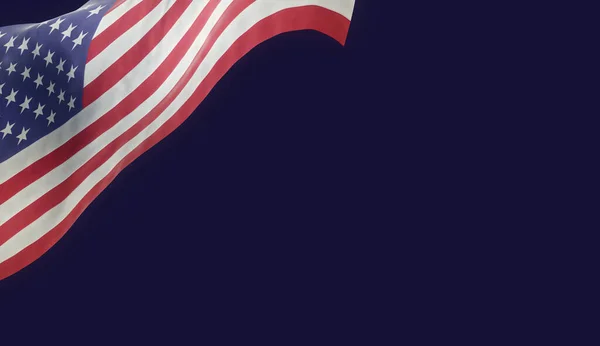 Illustration Usa American Flag Waving Wind Closeup Highly Detailed Seam — 스톡 사진