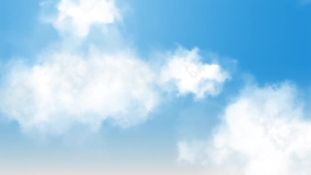 Animacja Błękitnego Nieba Zachmurzonymi Chmurami Błyszczący Dzień Płynna Pętla Rozdzielczość — Wideo stockowe